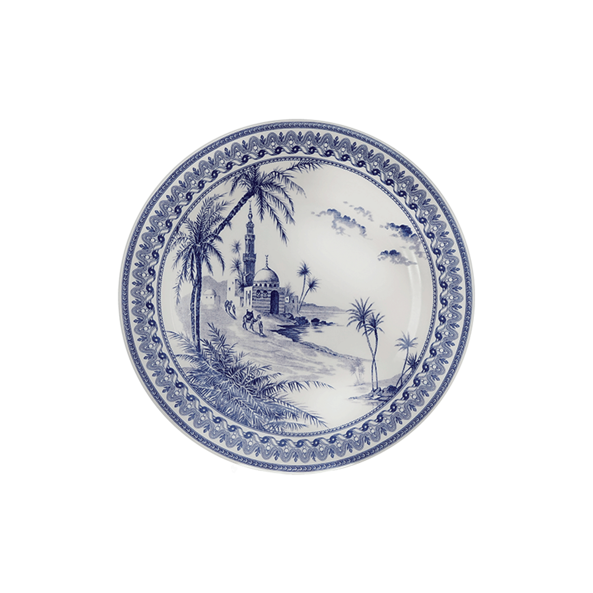 Set of 4 dessert plates Vues d'Orient - Les Dépareillées blue