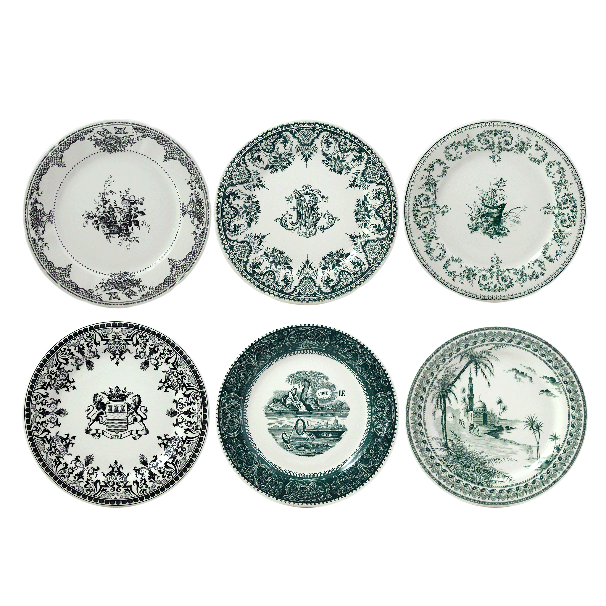 Les Dépareillées Green - Dinner plates