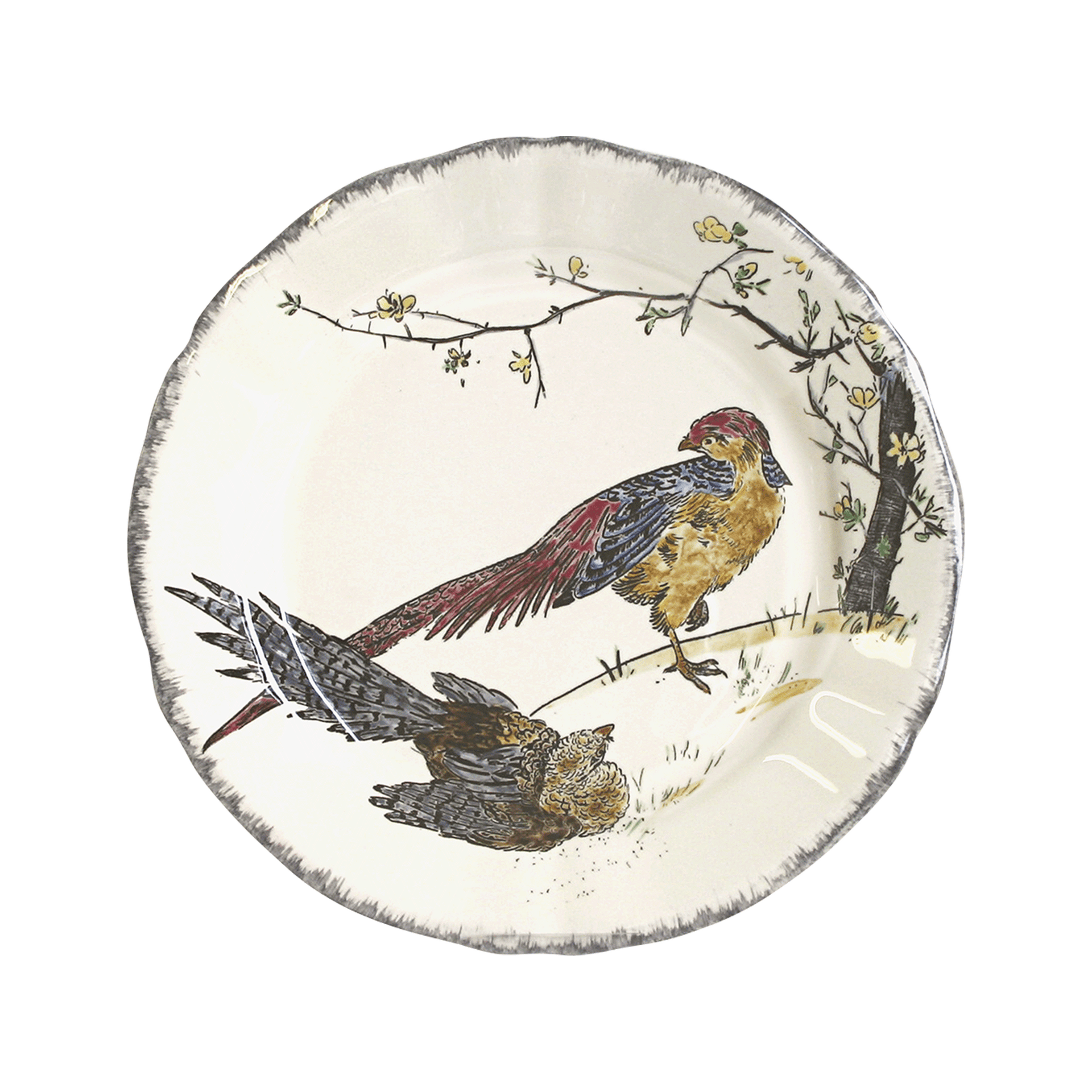 gien les grands oiseauxフェリックスブラックモン絵 Dinner plate Pheasant - Grands Oiseaux – FAÏENCERIE DE GIEN