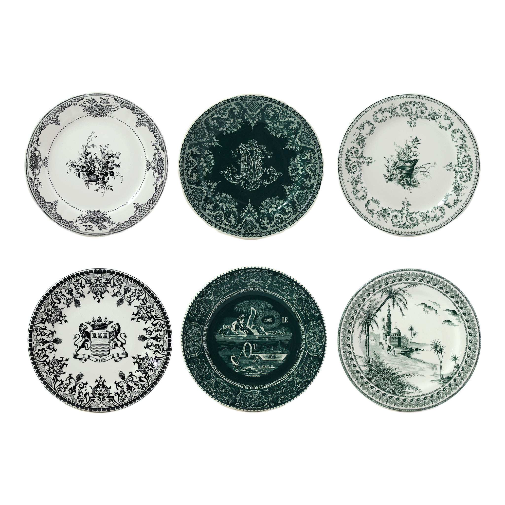Les Dépareillées Green - Dessert plates