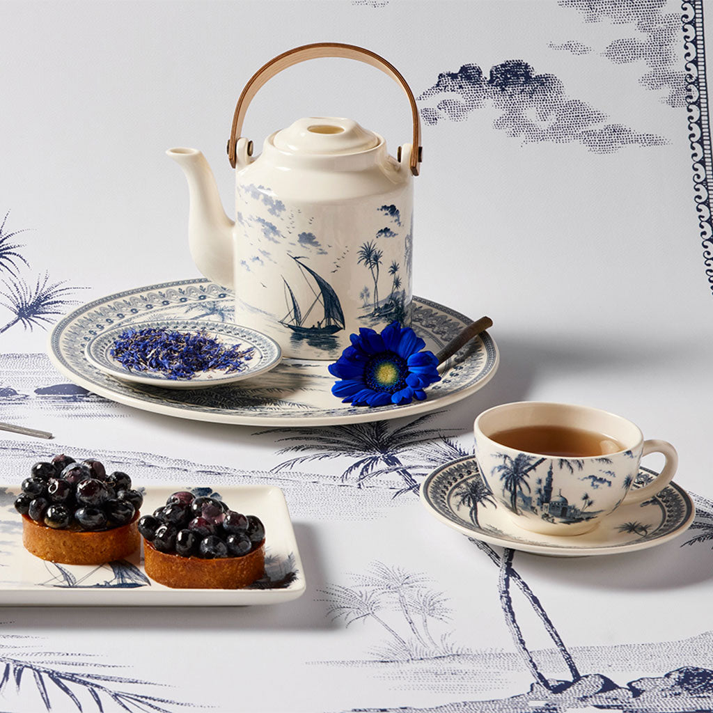 Cake platter -Les Dépareillées blue – FAÏENCERIE DE GIEN