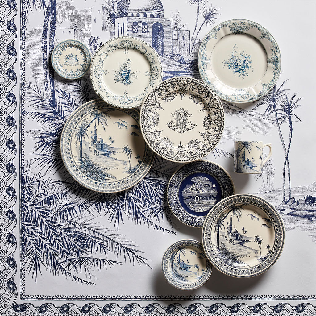 Set of 4 dessert plates Vues d'Orient - Les Dépareillées blue