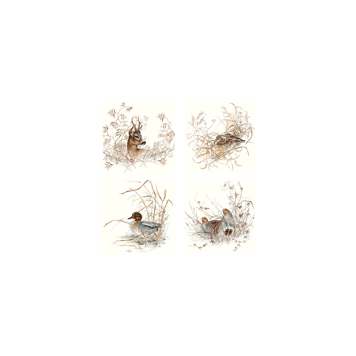 Coffret de 4 dessous de verre - Sologne