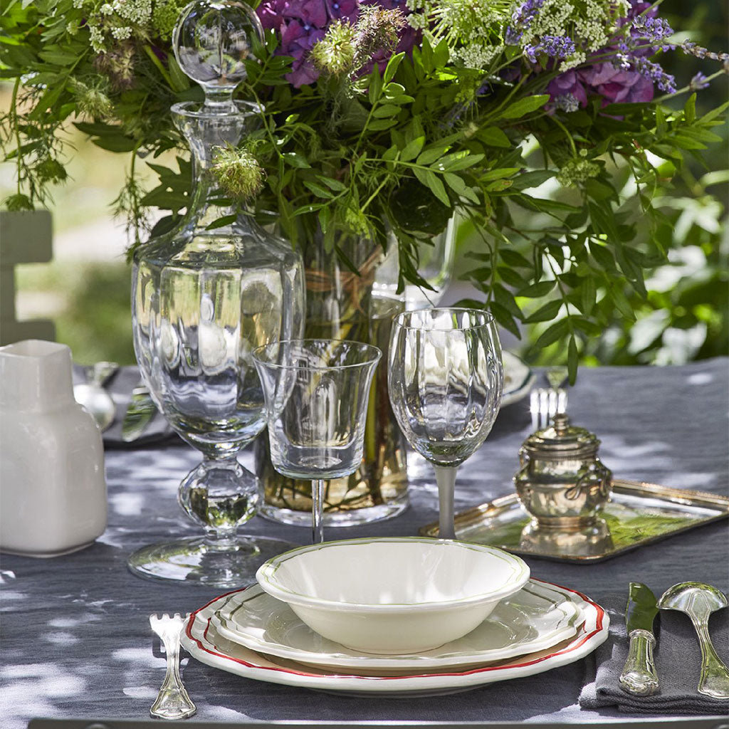 GIEN ディネット　スープ、ディナー、ラヴィエ Set of 4 rim soup plates - Filet Red – FAÏENCERIE DE GIEN