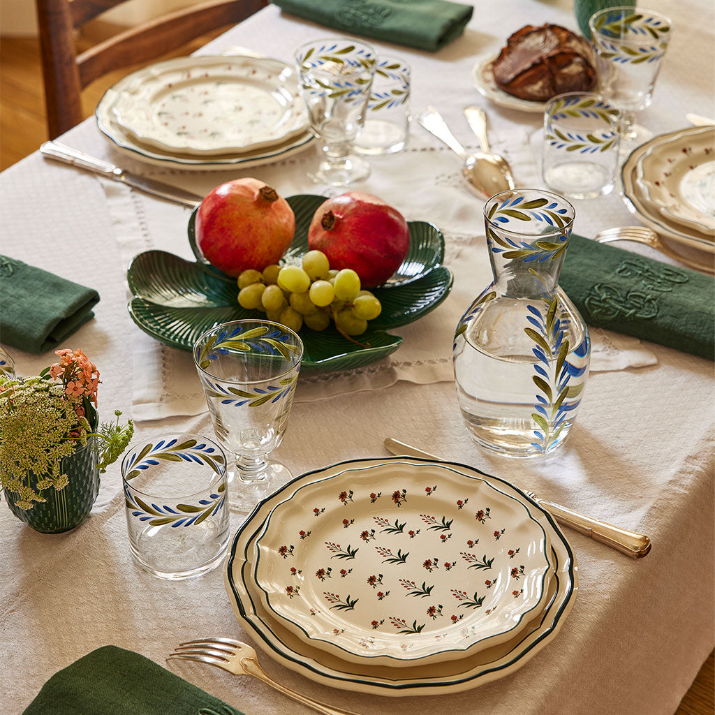 GIEN Van Cleef & Arpels プレート Set of 4 dinner plates - Filet Ocean Blue – FAÏENCERIE DE GIEN