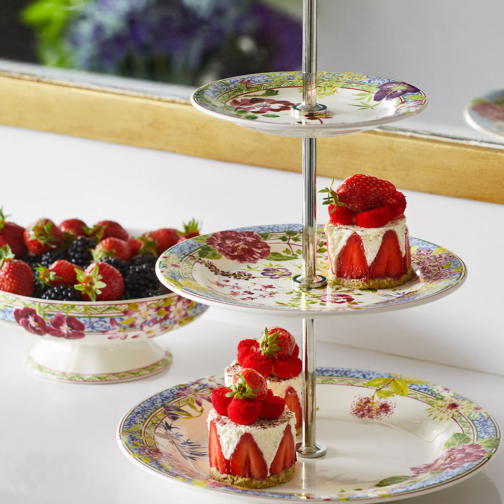 Three-tier cake stand - Millefleurs – FAÏENCERIE DE GIEN