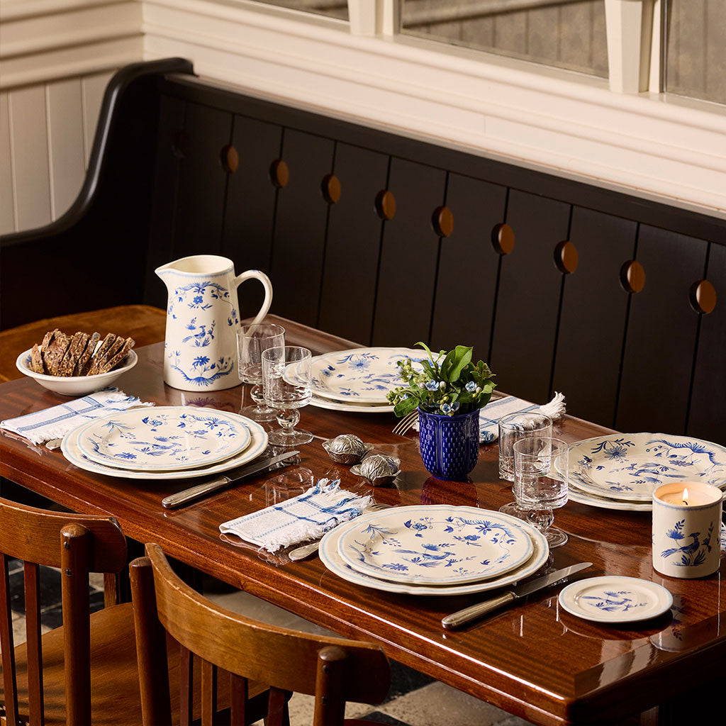 Set of 4 dinner plates - Filet Blue – FAÏENCERIE DE GIEN