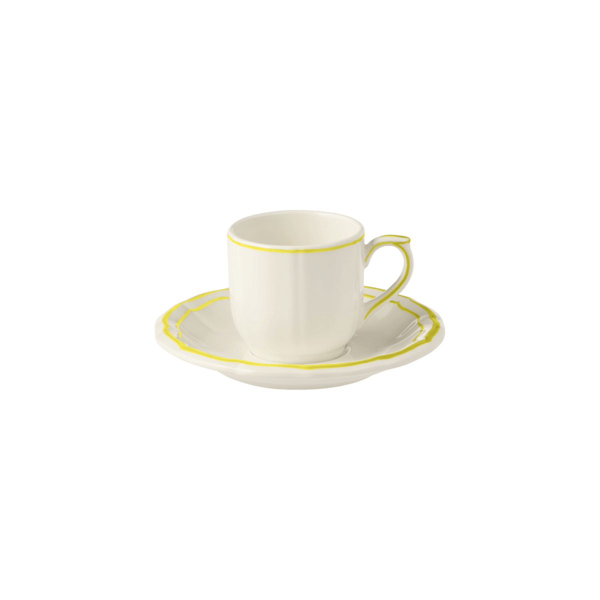 Coffret de 2 tasses & soucoupes à café - Filet Citron