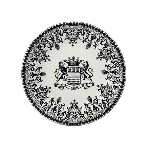 Coffret de 4 assiettes dessert blason - Les dépareillées vert 