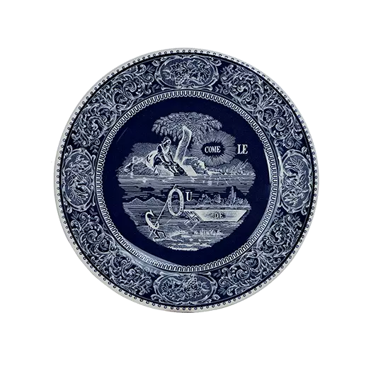 Coffret de 4 assiettes dessert rébus - Les dépareillées bleu 