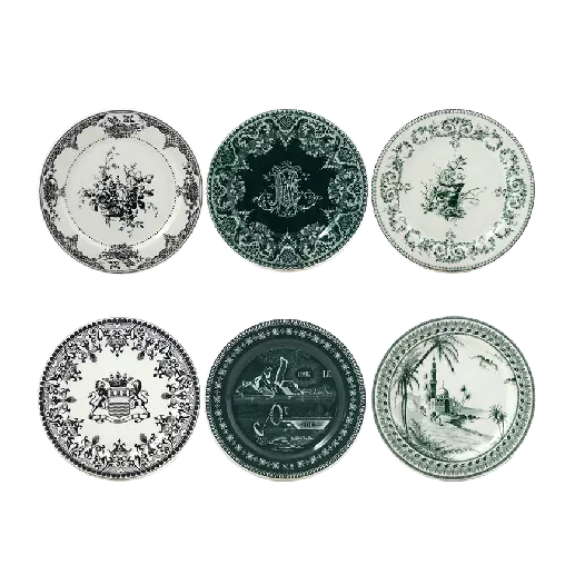 6 assiettes mignardises assorties - Les Dépareillées - Faïencerie de Gien