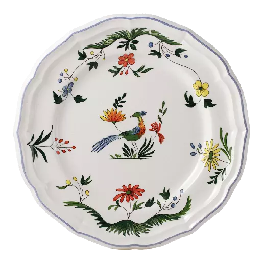 assiette plate extra en faïence Oiseaux de Paradis
