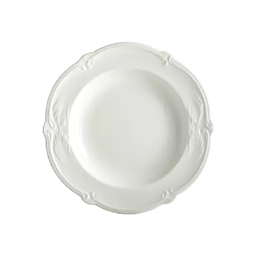 Coffret de 4 assiettes creuses - Rocaille blanc 