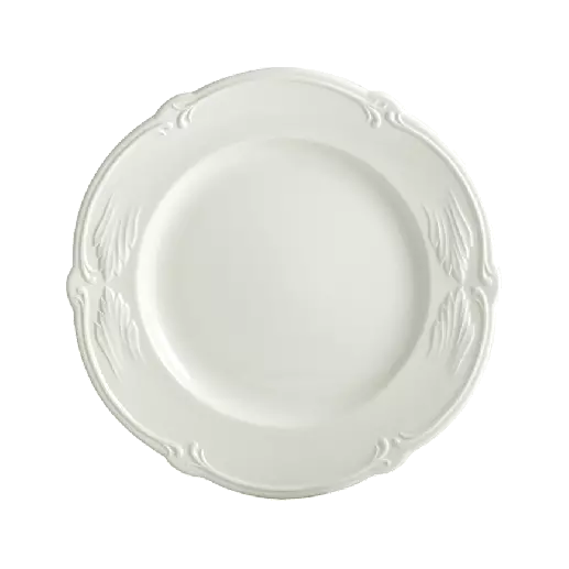 Coffret de 4 assiettes dessert - Rocaille blanc 