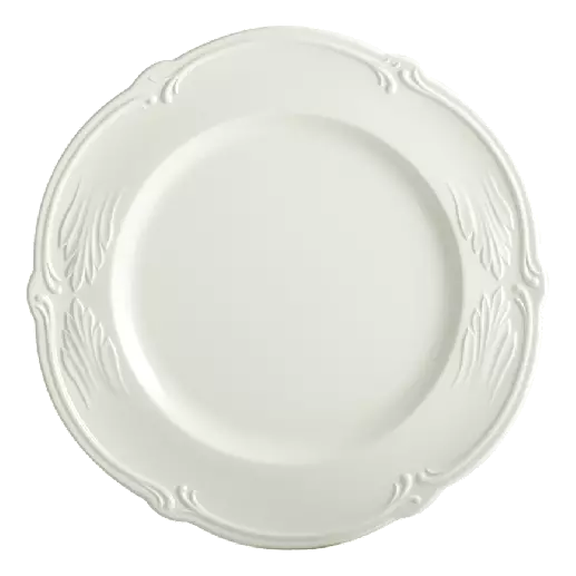 Coffret de 4 assiettes plates - Rocaille blanc