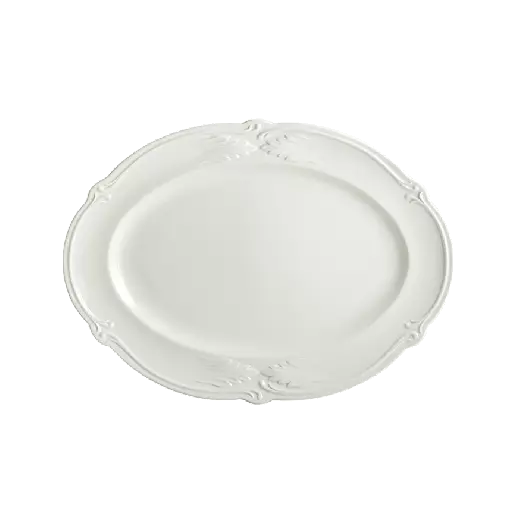 Plat ovale - Rocaille blanc 