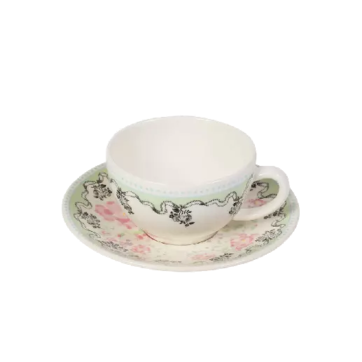 Coffret 2 tasses et soucoupes à thé - Pompadour - 16 cl. Ø 15,2 cm