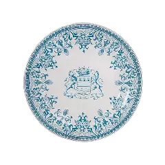 Coffret de 4 assiettes dessert blason - Les dépareillées bleu