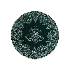 Coffret de 4 assiettes dessert monogramme - Les dépareillées vert 