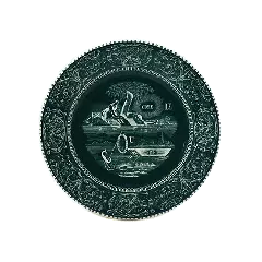 Coffret de 4 assiettes dessert rébus - Les dépareillées vert 