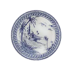 Coffret de 4 assiettes dessert vues d'Orient - Les dépareillées bleu