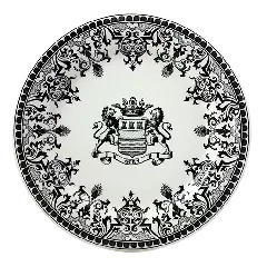 Box of 4 dinner plates blason - Les dépareillées green