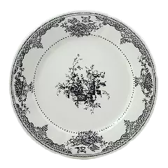 Coffret de 4 assiettes plates fleurs - Les dépareillées vert