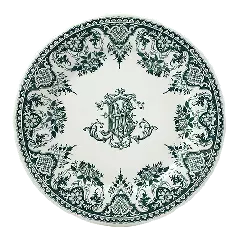 Coffret de 4 assiettes plates monogramme - Les dépareillées vert 
