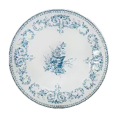 Box of 4 dinner plates oiseau - Les dépareillées blue
