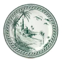 Box of 4 dinner plates vues d'Orient - Les dépareillées green 