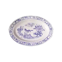 Plat ovale - Oiseau bleu