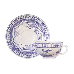 Coffret de 2 tasses & soucoupes à déjeuner - Oiseau bleu