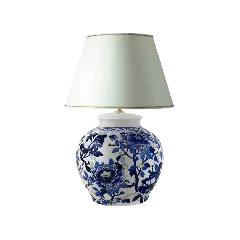 Lampe Crémone - Pivoines Bleues