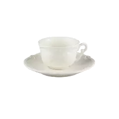 Tasse et soucoupe à café - Rocaille blanc