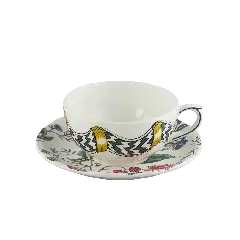 Tasse et soucoupe à déjeuner - Dominoté - 30 cl. Ø 18 cm