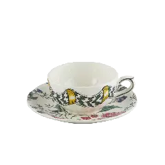 Tasse et soucoupe à thé - Dominoté - 13 cl. Ø 15,3 cm