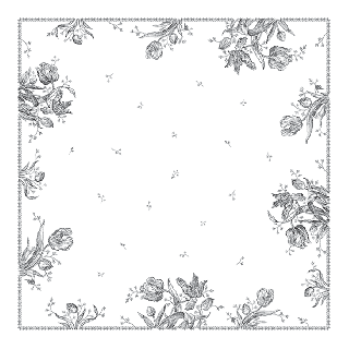 Nappe carrée - Tulipes Noires - 170 x 17 cm