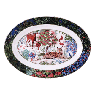 Plat ovale - Jardin du Palais - 37 x 26 cm