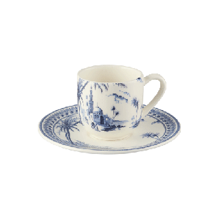 Coffret 2 tasses et soucoupes à café - Les Dépareillées bleu - 8 cl. Ø 12,9 cm