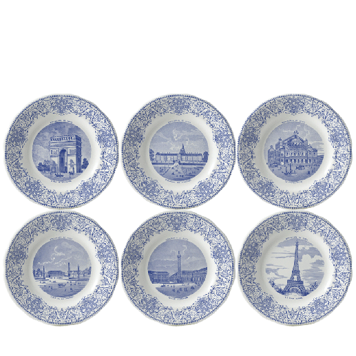 Coffret de 6 assiettes dessert assorties - Monuments de Paris