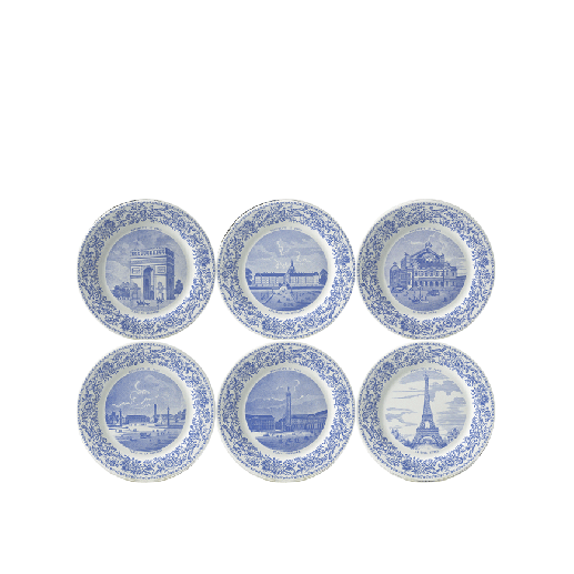 Coffret de 6 assiettes mignardises assorties - Monuments de Paris