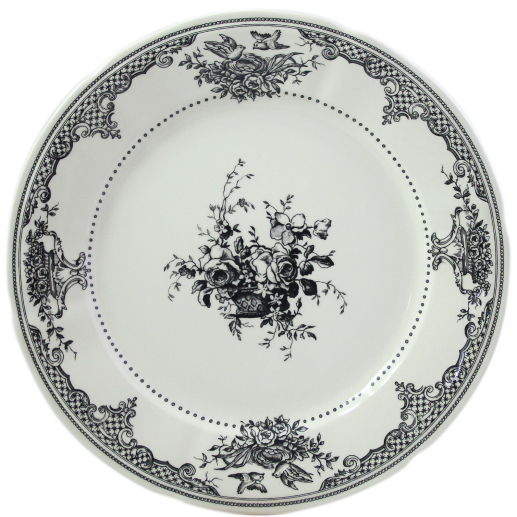 White Dinner Plate Flowers - Polish Pottery Dinner Plate Flower Pattern