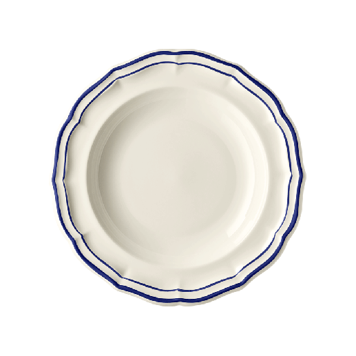 Box of 4 rim soup plate - Filet Cobalt 