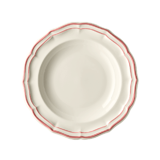 Box of 4 rim soup plate - Filet Coral