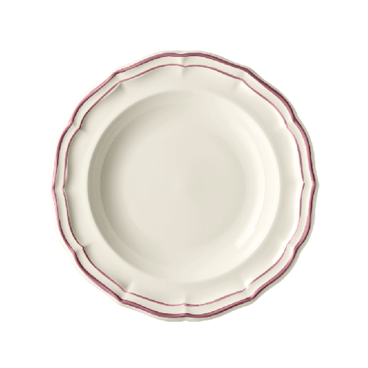 Box of 4 rim soup plate - Filet Peony 