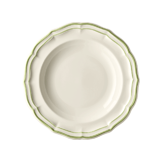 Box of 4 rim soup plate - Filet Green