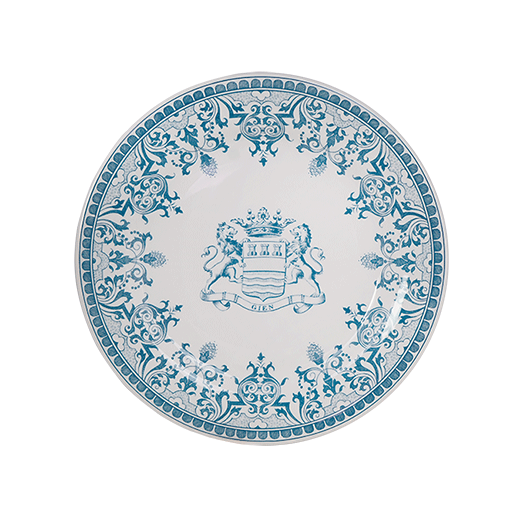 Coffret de 4 assiettes dessert blason - Les dépareillées bleu