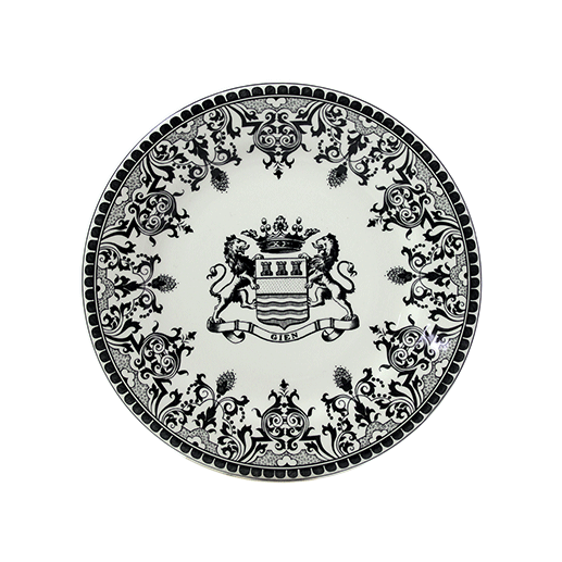 Coffret de 4 assiettes dessert blason - Les dépareillées vert 