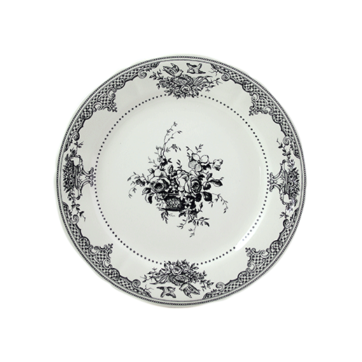 Coffret de 4 assiettes dessert fleurs - Les dépareillées vert