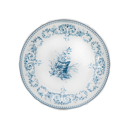 Coffret de 4 assiettes dessert oiseau - Les dépareillées bleu